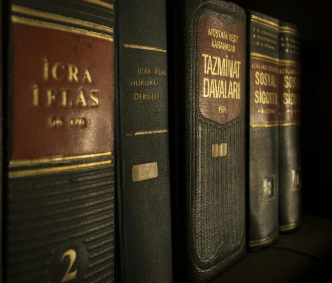 Detailed close-up of law and regulation books on a bookshelf, emphasizing education and knowledge.